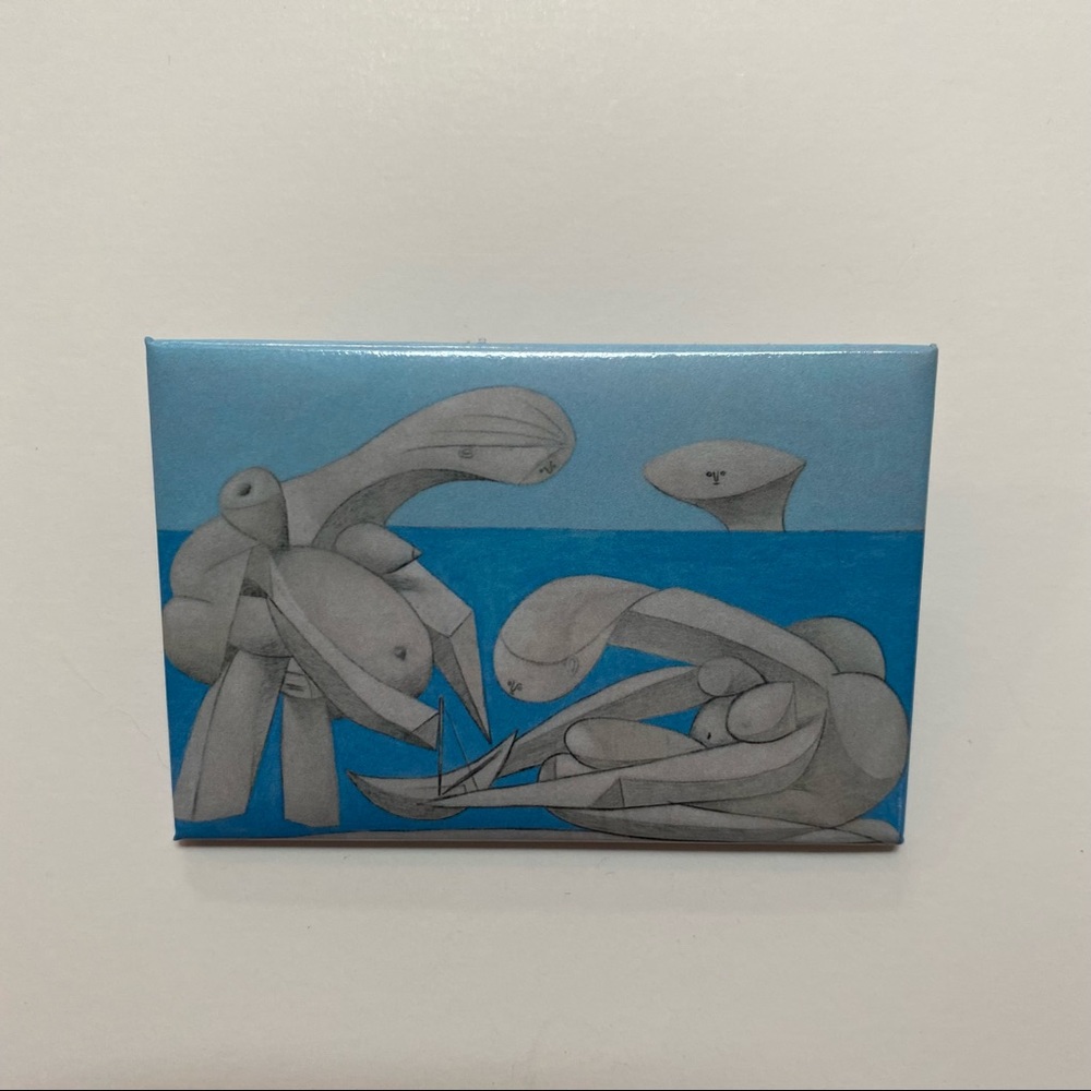 2006 Pablo Picasso “On The Beach” Art Painting Collectible Magnet Pinback 3x2”